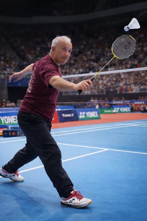 Dr. Harshawardhan Godbole playing badminton