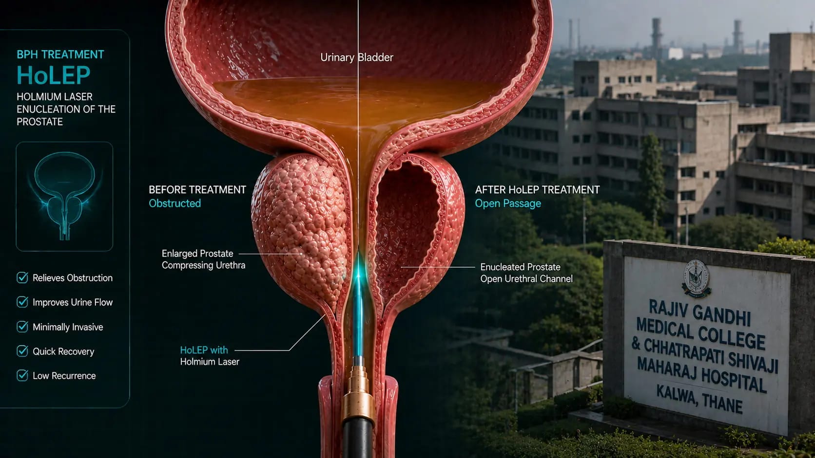 Prostate enlargement BPH treatment at Rajiv Gandhi Medical College Kalwa Thane – HRG Urology