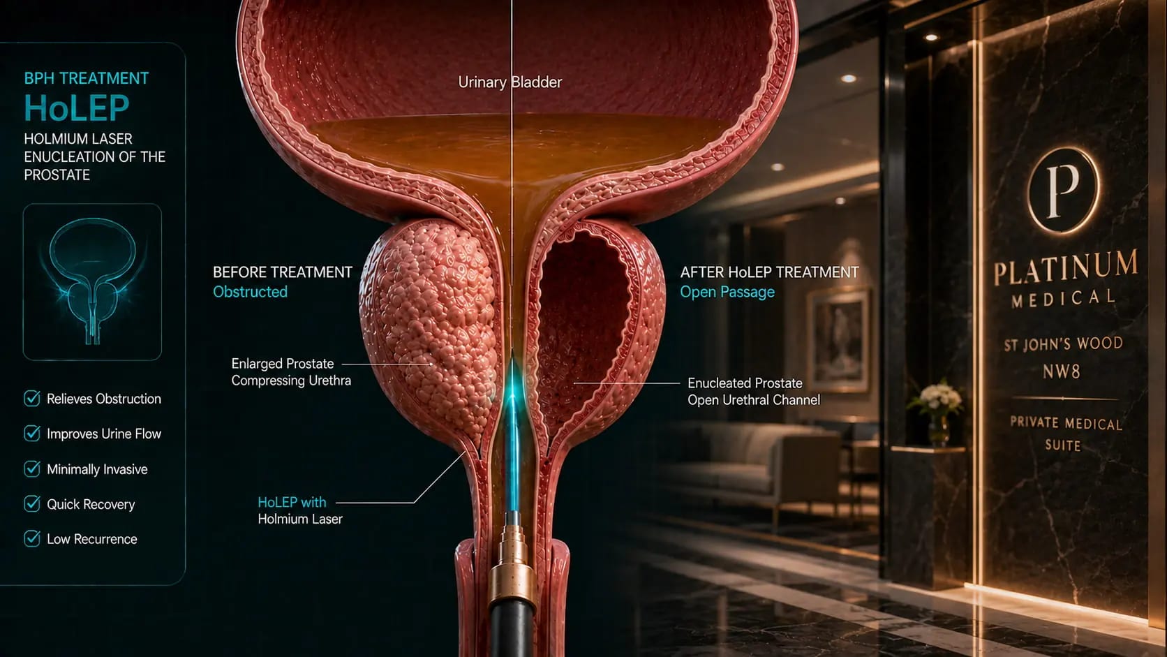 Private prostate enlargement BPH treatment at Platinum Medical Centre St John's Wood NW8 – HRG Urology