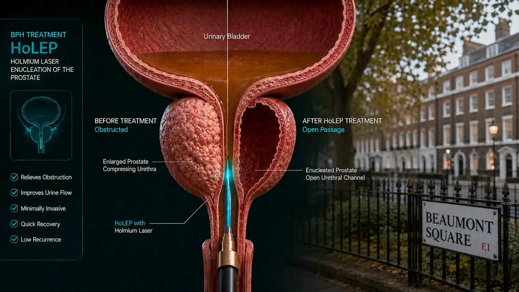 Private prostate enlargement BPH treatment at London Independent Hospital Stepney E1 – HRG Urology